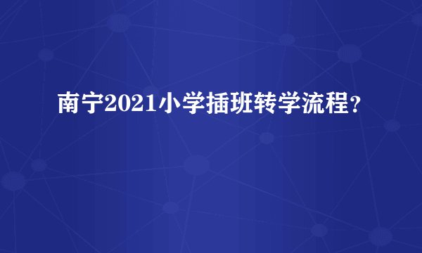 南宁2021小学插班转学流程？