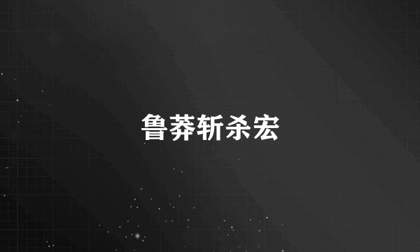 鲁莽斩杀宏