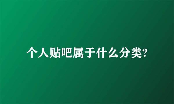 个人贴吧属于什么分类?