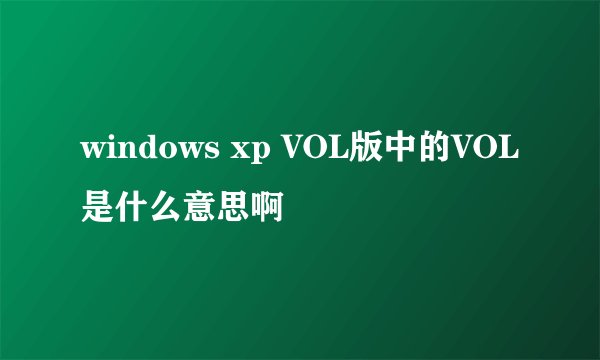 windows xp VOL版中的VOL是什么意思啊