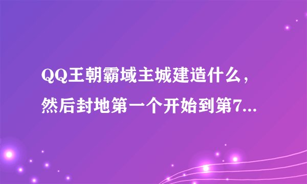 QQ王朝霸域主城建造什么,然后封地第一个开始到第7个各造什么,求高手解答!!!