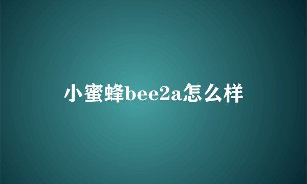 小蜜蜂bee2a怎么样