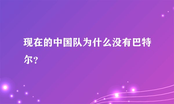现在的中国队为什么没有巴特尔?
