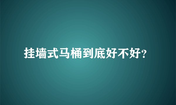 挂墙式马桶到底好不好？