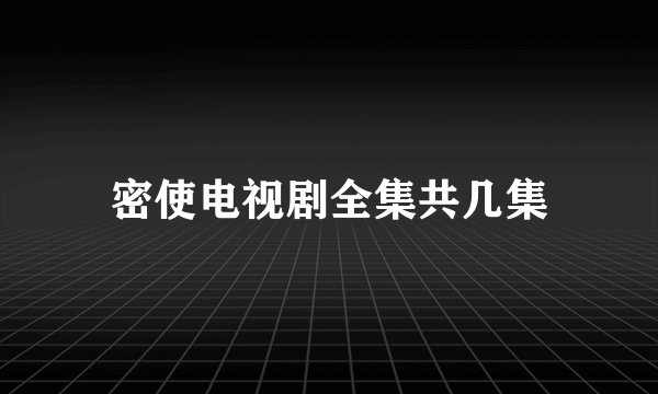 密使电视剧全集共几集