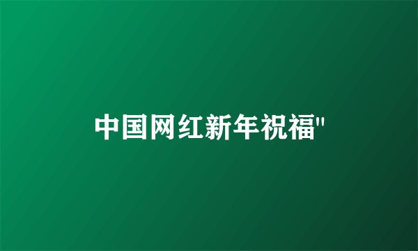中国网红新年祝福