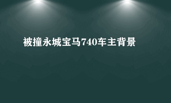 被撞永城宝马740车主背景