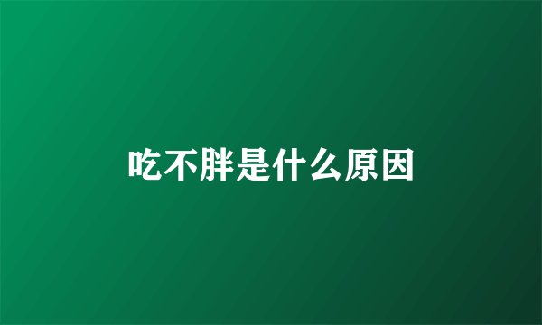 吃不胖是什么原因
