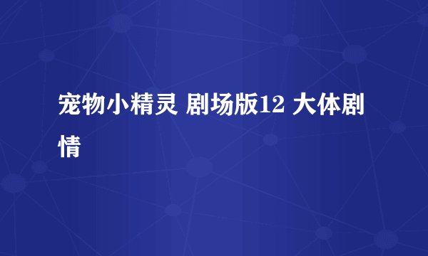 宠物小精灵 剧场版12 大体剧情