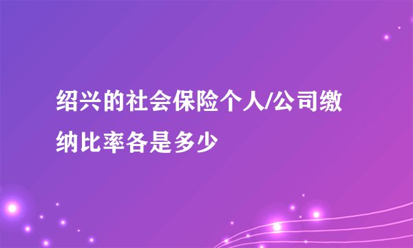 绍兴的社会保险个人/公司缴纳比率各是多少
