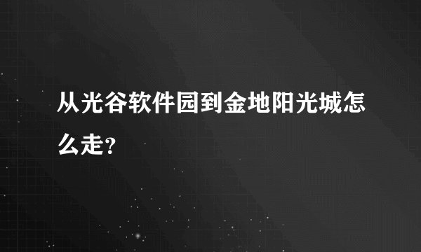 从光谷软件园到金地阳光城怎么走？