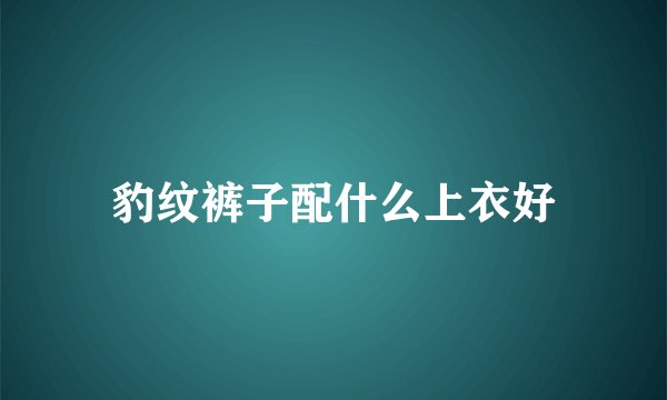 豹纹裤子配什么上衣好