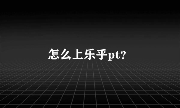 怎么上乐乎pt？