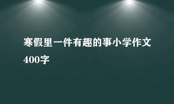 寒假里一件有趣的事小学作文400字