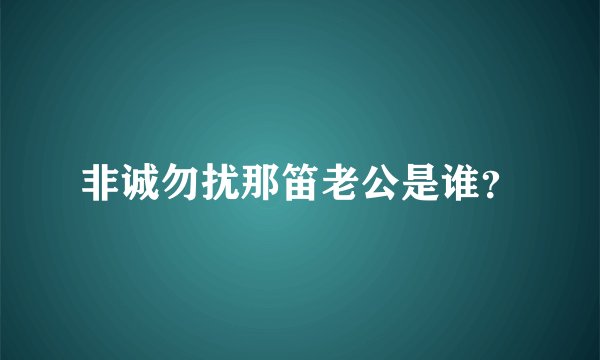 非诚勿扰那笛老公是谁？