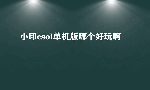 小印csol单机版哪个好玩啊