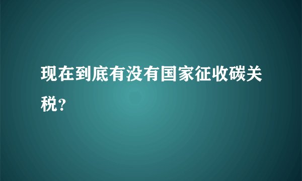 现在到底有没有国家征收碳关税?