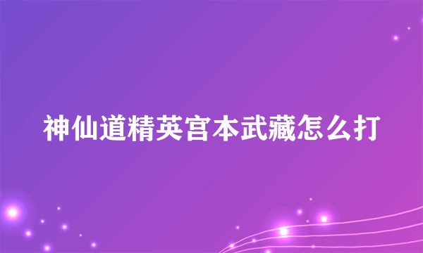 神仙道精英宫本武藏怎么打