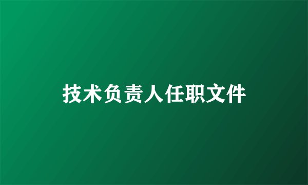 技术负责人任职文件