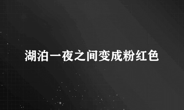 湖泊一夜之间变成粉红色