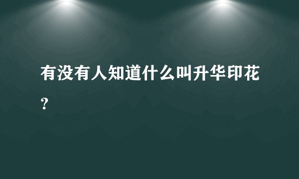 有没有人知道什么叫升华印花?