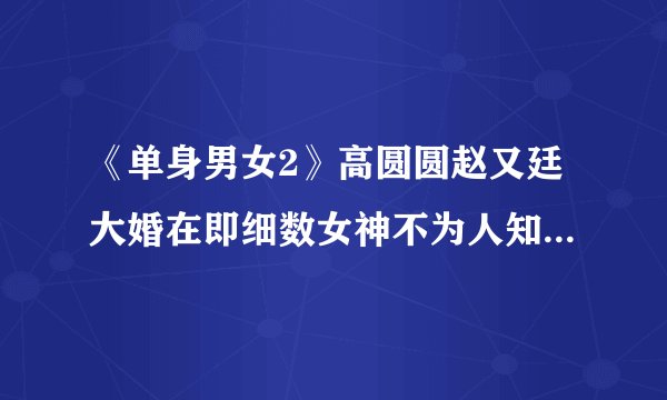 《单身男女2》高圆圆赵又廷大婚在即细数女神不为人知的感情经历