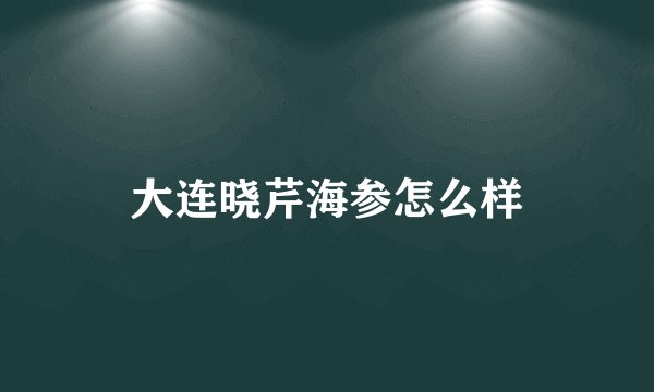 大连晓芹海参怎么样