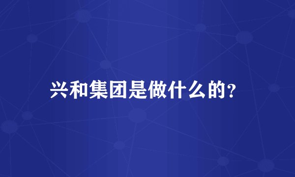 兴和集团是做什么的？